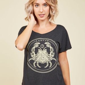 ModCloth NWOT charcoal cancer T-shirt